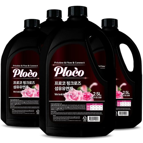 프로코 실내건조 핑크로즈 섬유유연제, 4개, 2500ml