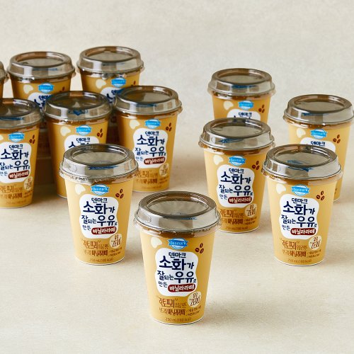 덴마크 소화가 잘되는 우유로 만든 락토프리 바닐라라떼, 250ml, 12개