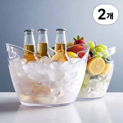 비엔리 와인칠링 투명 아이스버킷, 2개, 4L