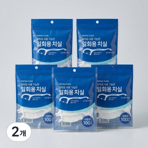 일회용 치실 데일리 케어, 2개, 100개입