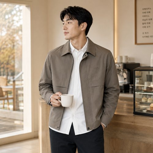 CBHV 남성 루즈핏 칼라 자켓 더블포켓 긴팔 데일리 출근 심플 캐주얼 외투