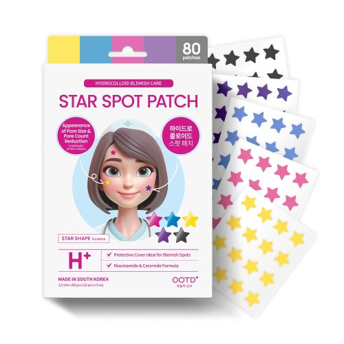 #오오티디뷰티 NEW 비비드 별모양 패치 스타 스팟 패치 - 네온 80dots, 3개, 80개입