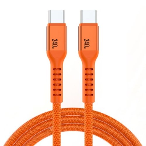 240W PD3.1 C타입 고속충전 케이블 E-Marker 맥북 노트북, 1개, 주황, 1m
