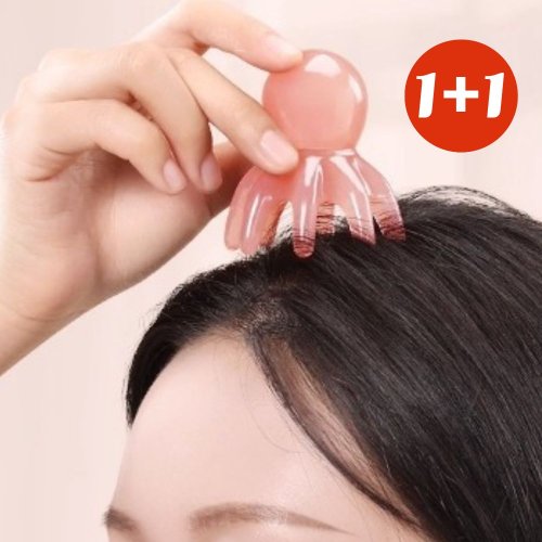 메이뮤 문어 괄사 두피 얼굴 바디 마사지기 1+1, 핑크, 2개