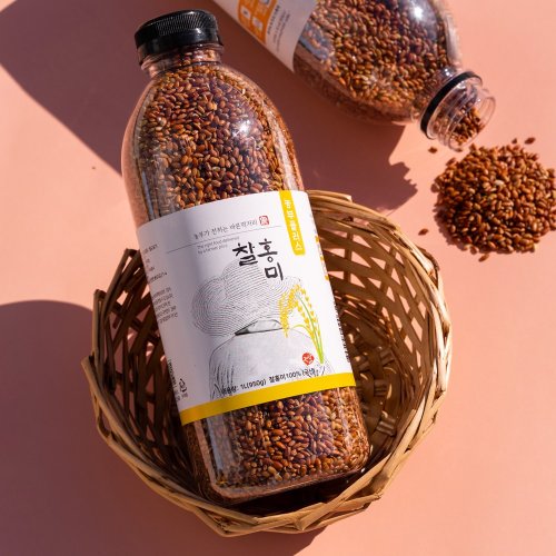 농부플러스 국산 찰홍미 홍미 쌀 950g, 1개, 1L