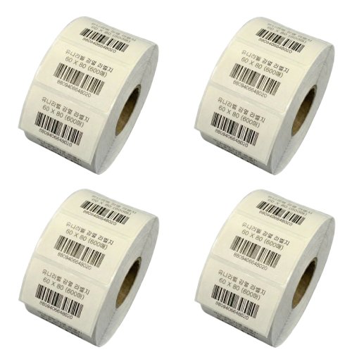 감열라벨지 가로6cm 세로8cm 600매, 4롤