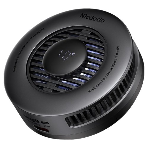 맥도도 Qi2.2 25W 맥세이프 TEC 쿨링 고속 무선 충전기 CH-841, 1개, 블랙