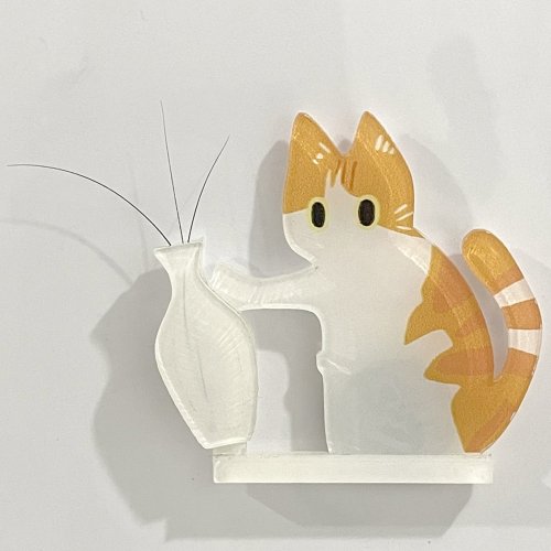 고양이 자석 반려동물 수염 보관 냉장고 마그넷, 치즈냥